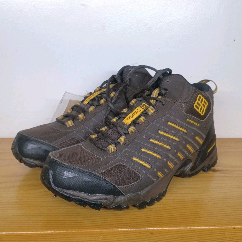 NEW Columbia Waterproof Omni Hiking Shoes Northbend Brown Yellow Men's Size 9